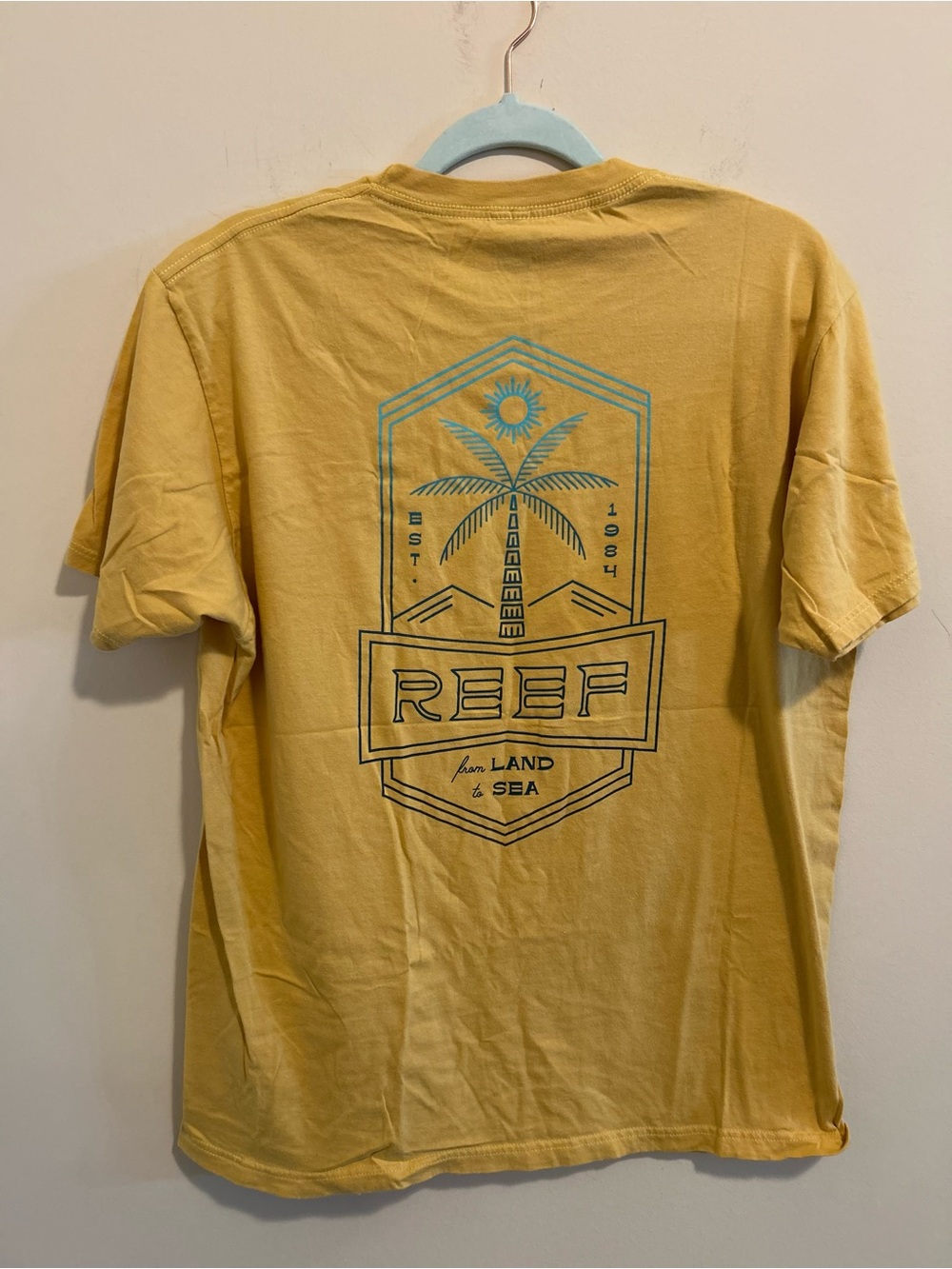 Reef Men's Short Sleeve Tee in Mustard Yellow